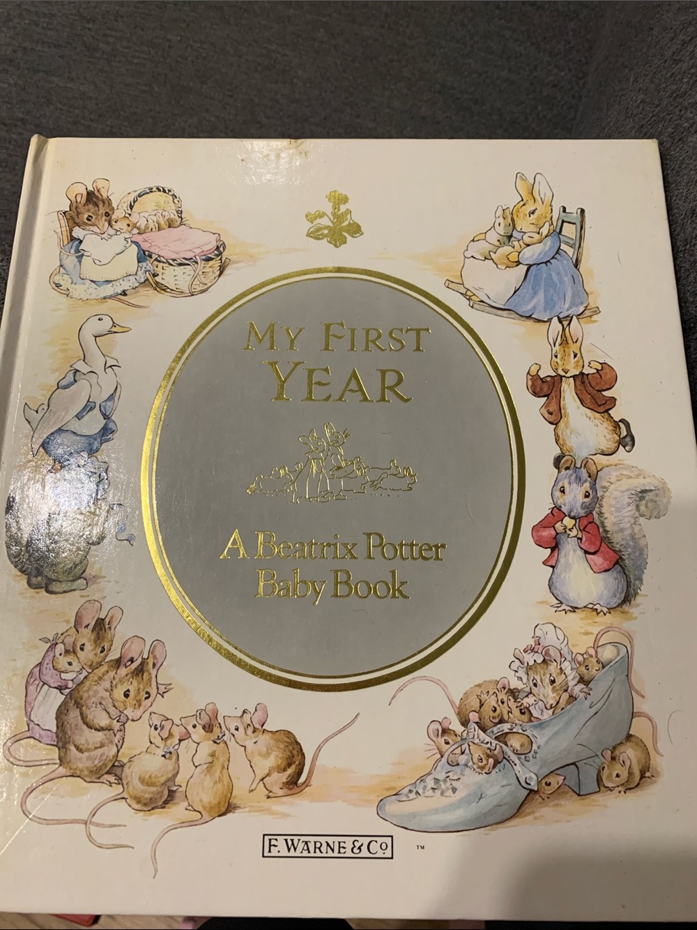 Beatrix Potter My First Year Baby Book - White and Gold